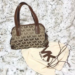 MICHAEL KORS VINTAGE ‘08 MONOGRAM JACQUARD SATCHEL